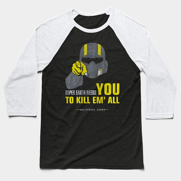 Kill Em' All Baseball T-Shirt by Absoluttees